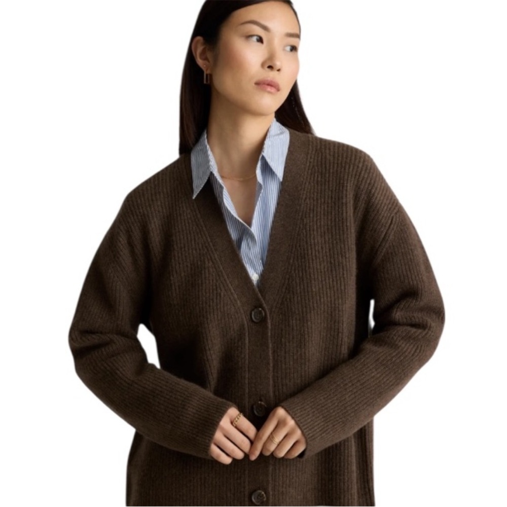 Quince Mongolian Oversized Cashmere Button Cardigan Size M
